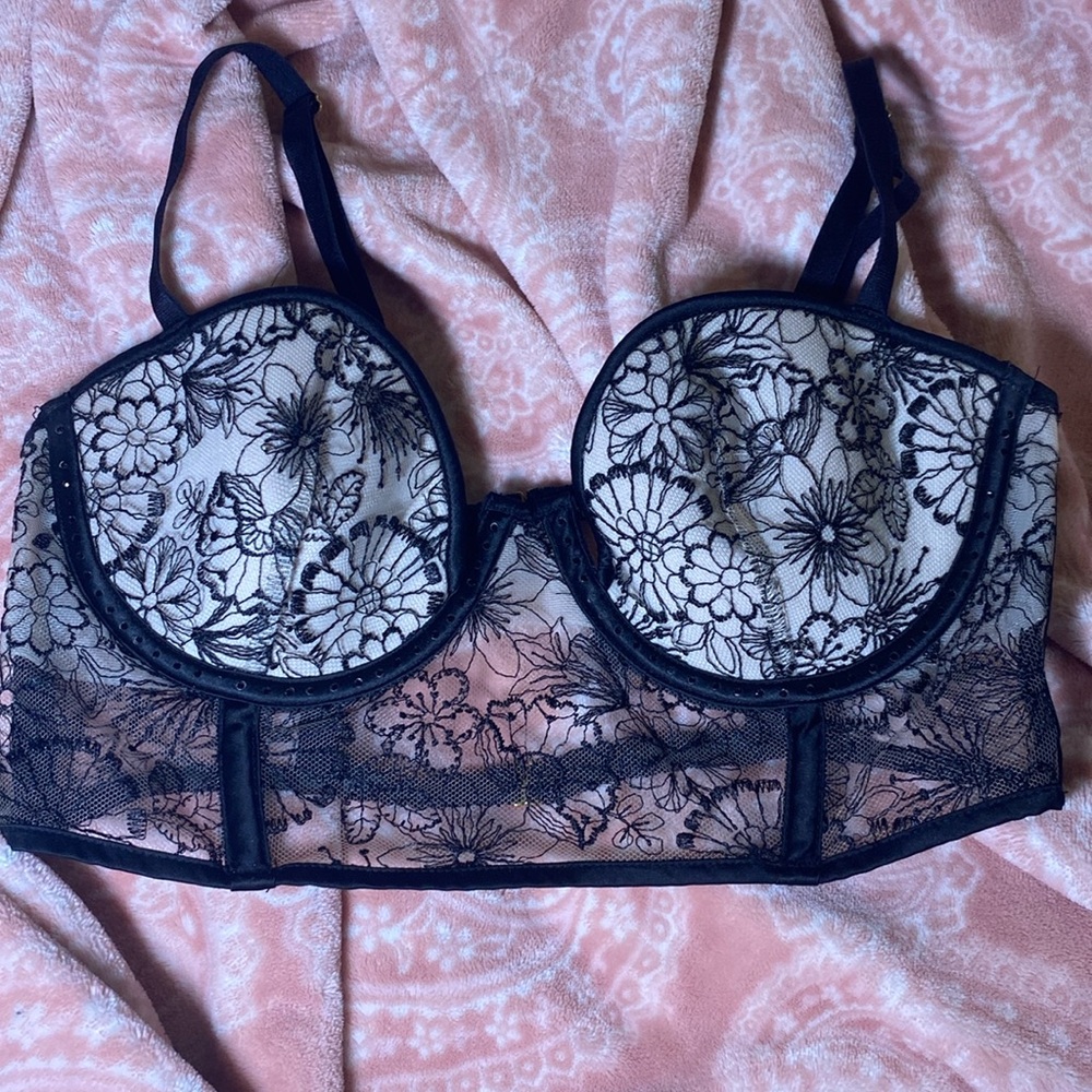 victoria secret lace corset bra top backless